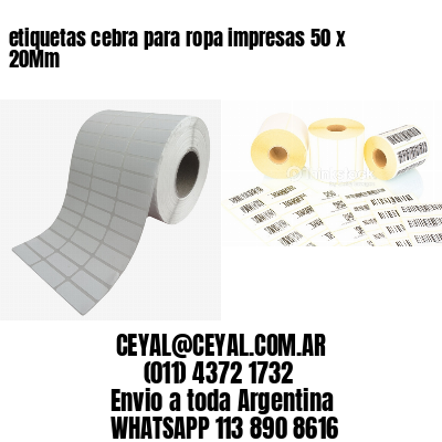 etiquetas cebra para ropa impresas 50 x 20Mm