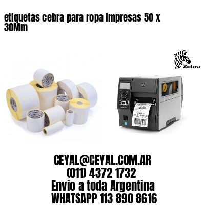 etiquetas cebra para ropa impresas 50 x 30Mm