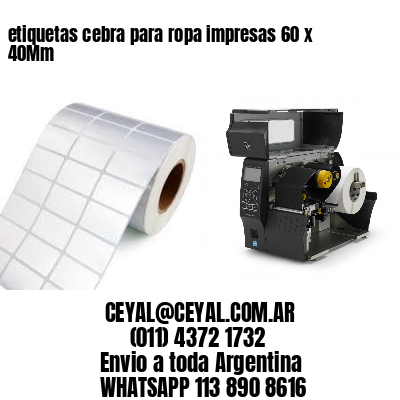 etiquetas cebra para ropa impresas 60 x 40Mm
