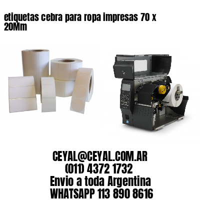etiquetas cebra para ropa impresas 70 x 20Mm