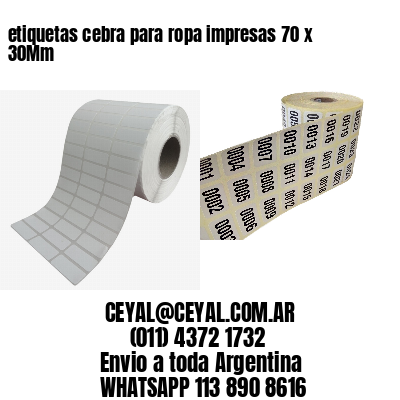 etiquetas cebra para ropa impresas 70 x 30Mm