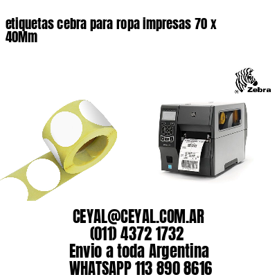 etiquetas cebra para ropa impresas 70 x 40Mm