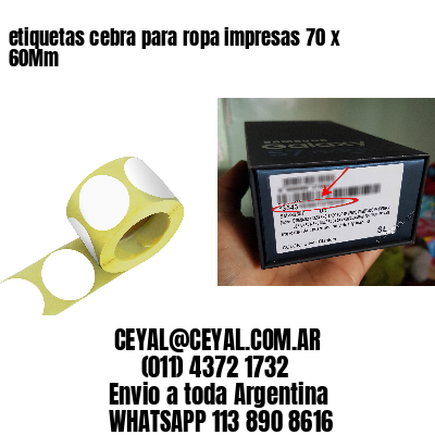 etiquetas cebra para ropa impresas 70 x 60Mm