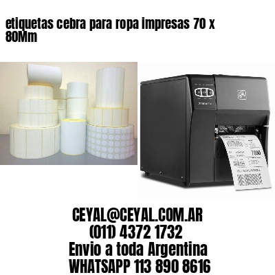 etiquetas cebra para ropa impresas 70 x 80Mm