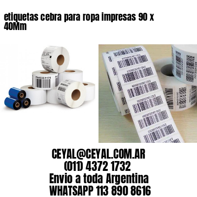 etiquetas cebra para ropa impresas 90 x 40Mm