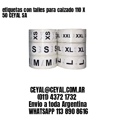 etiquetas con talles para calzado 110 X 50 CEYAL SA