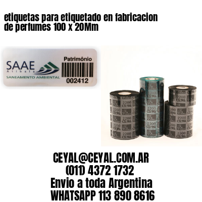 etiquetas para etiquetado en fabricacion de perfumes 100 x 20Mm