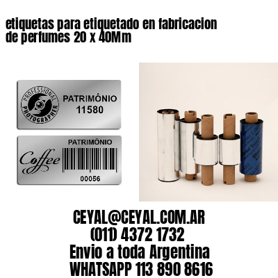 etiquetas para etiquetado en fabricacion de perfumes 20 x 40Mm