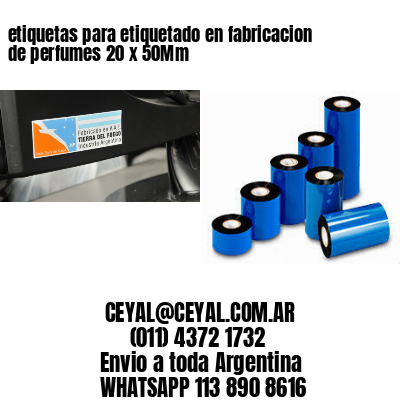 etiquetas para etiquetado en fabricacion de perfumes 20 x 50Mm