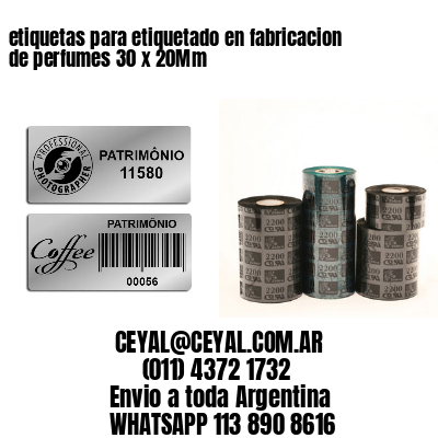 etiquetas para etiquetado en fabricacion de perfumes 30 x 20Mm