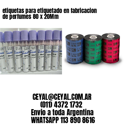 etiquetas para etiquetado en fabricacion de perfumes 80 x 20Mm