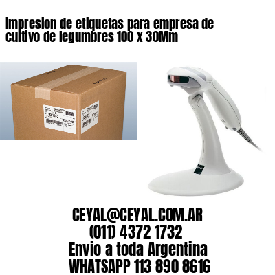 impresion de etiquetas para empresa de cultivo de legumbres 100 x 30Mm