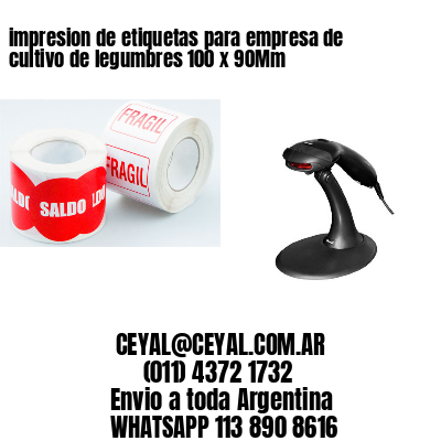 impresion de etiquetas para empresa de cultivo de legumbres 100 x 90Mm