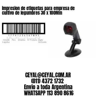impresion de etiquetas para empresa de cultivo de legumbres 30 x 100Mm