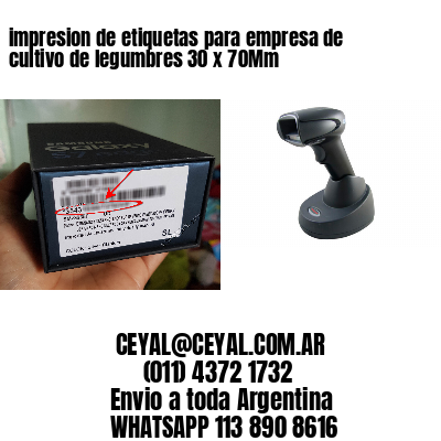 impresion de etiquetas para empresa de cultivo de legumbres 30 x 70Mm