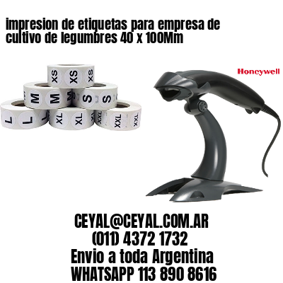 impresion de etiquetas para empresa de cultivo de legumbres 40 x 100Mm