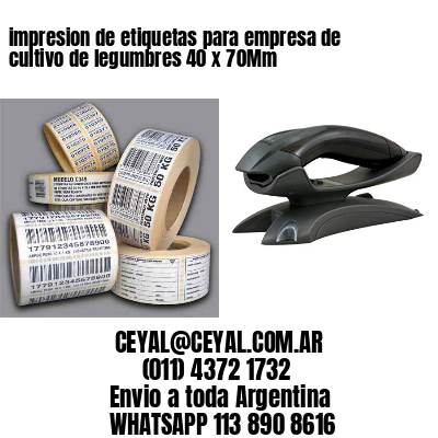 impresion de etiquetas para empresa de cultivo de legumbres 40 x 70Mm