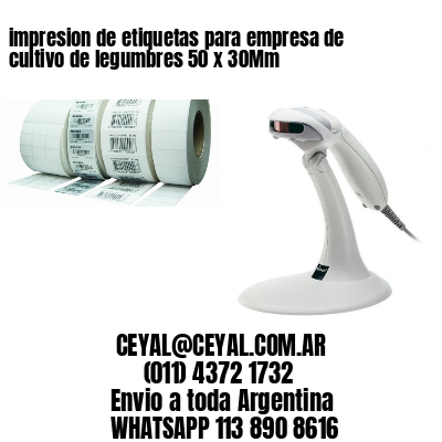 impresion de etiquetas para empresa de cultivo de legumbres 50 x 30Mm