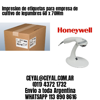 impresion de etiquetas para empresa de cultivo de legumbres 60 x 70Mm