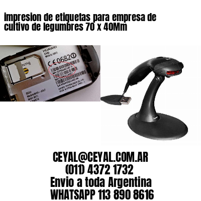 impresion de etiquetas para empresa de cultivo de legumbres 70 x 40Mm