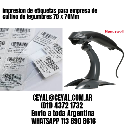 impresion de etiquetas para empresa de cultivo de legumbres 70 x 70Mm