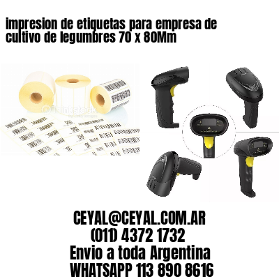 impresion de etiquetas para empresa de cultivo de legumbres 70 x 80Mm