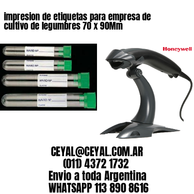 impresion de etiquetas para empresa de cultivo de legumbres 70 x 90Mm