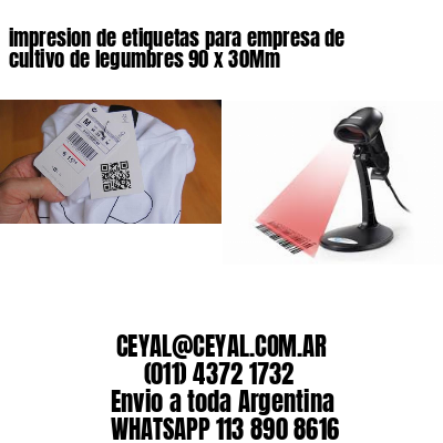 impresion de etiquetas para empresa de cultivo de legumbres 90 x 30Mm