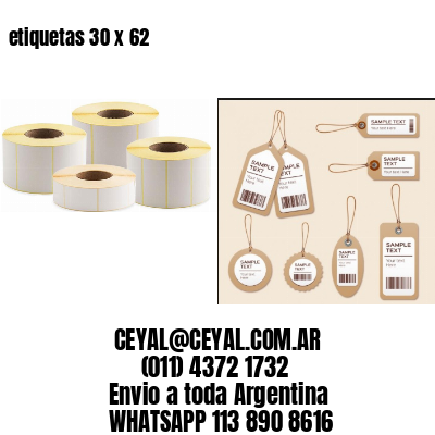 etiquetas 30 x 62