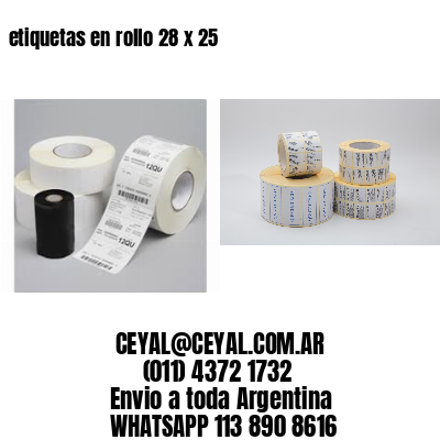 etiquetas en rollo 28 x 25