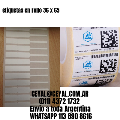 etiquetas en rollo 36 x 65