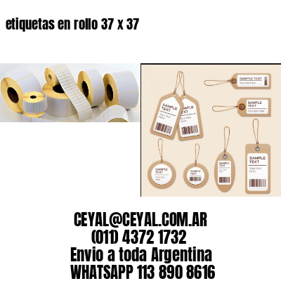 etiquetas en rollo 37 x 37