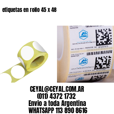 etiquetas en rollo 45 x 48