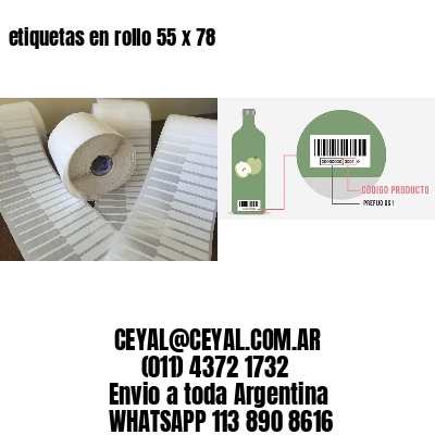 etiquetas en rollo 55 x 78