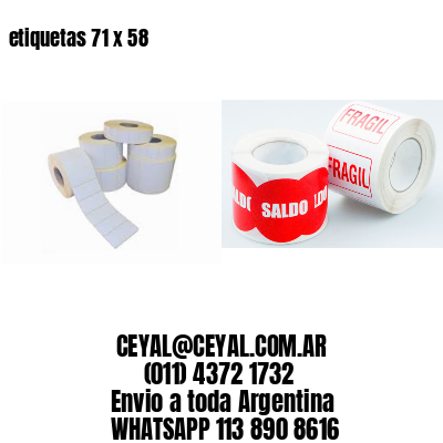 etiquetas 71 x 58