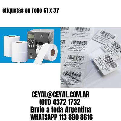 etiquetas en rollo 61 x 37