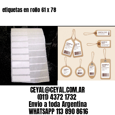 etiquetas en rollo 61 x 78