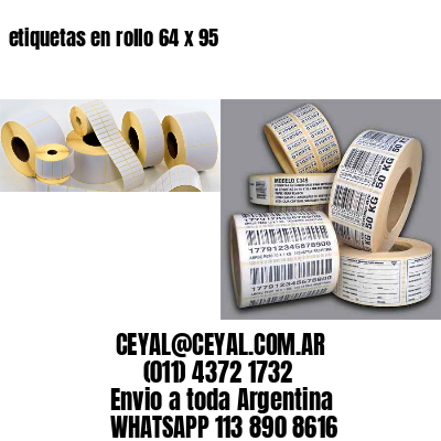 etiquetas en rollo 64 x 95