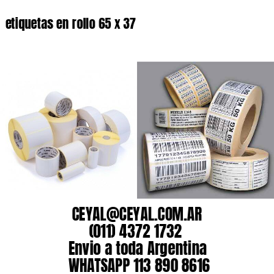 etiquetas en rollo 65 x 37