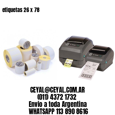 etiquetas 26 x 78