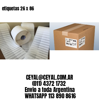 etiquetas 26 x 86