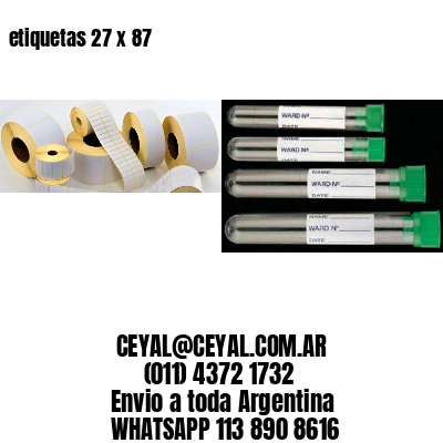 etiquetas 27 x 87