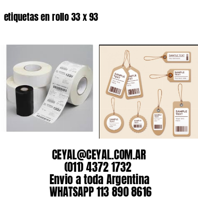 etiquetas en rollo 33 x 93