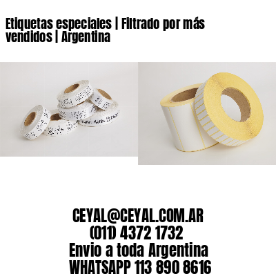 Etiquetas especiales | Filtrado por más vendidos | Argentina
