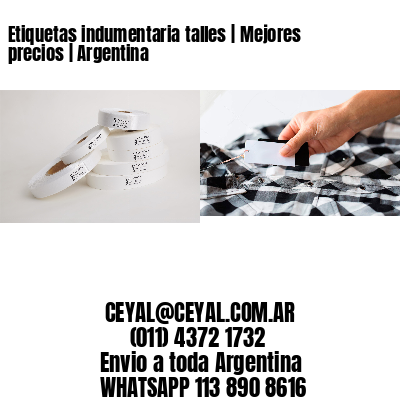 Etiquetas indumentaria talles | Mejores precios | Argentina