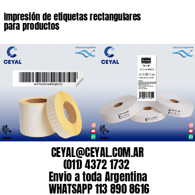 Impresión de etiquetas rectangulares para productos