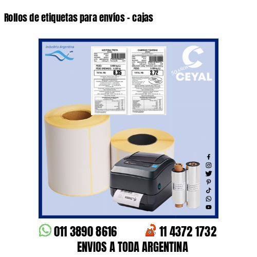 Rollos de etiquetas para envíos - cajas