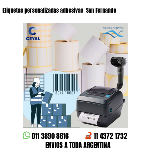 Etiquetas personalizadas adhesivas  San Fernando