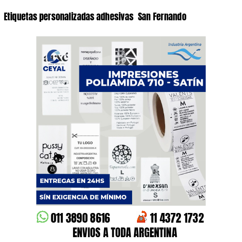 Etiquetas personalizadas adhesivas  San Fernando