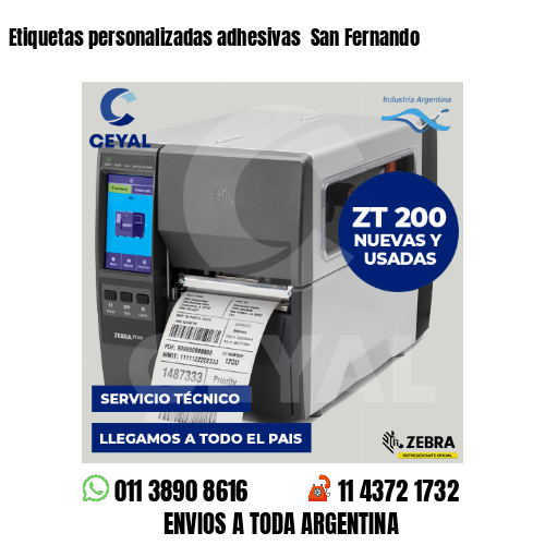 Etiquetas personalizadas adhesivas  San Fernando